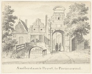 De Amsterdamse Poort te Purmerend door Cornelis Pronk