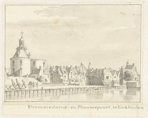 De Drommedaris en Blauwepoort te Enkhuizen door Cornelis Pronk