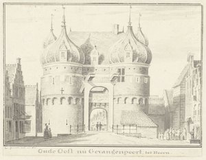 De oude Oosterpoort of Gevangenpoort te Hoorn door Cornelis Pronk