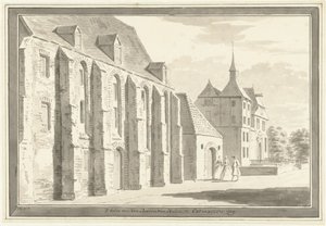 Gezicht op de kerk en het huis te Ootmarsum door Cornelis Pronk