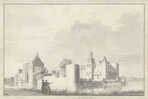 Kasteel Liesveld bij Groot-Ammers in de Alblasserwaard door Cornelis Pronk