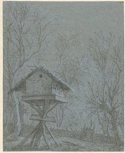 Duiventil tussen geboomte