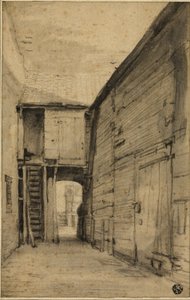 Binnenplaats van een oud huis door Cornelis Saftleven