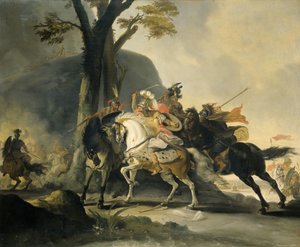 Alexander de Grote bij de Slag aan de Granicus tegen de Perzen