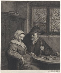 Oud paar door Cornelis Visscher (II)