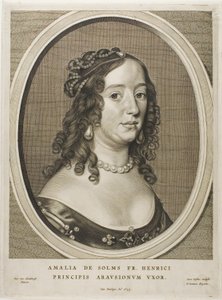 Amalia van Solms, vrouw van Frederik Henry, uit Negen Portretten door Cornelis Visscher