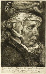 Kop van een oude vrouw (zogenaamd portret van Visschers moeder)