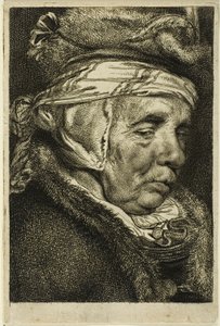Hoofd van een oude vrouw door Cornelis Visscher