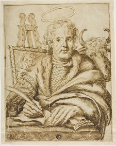 Sint Lucas door Cornelis Visscher