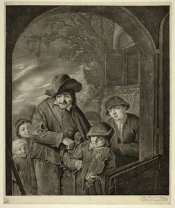 De draailierspeler door Cornelis Visscher