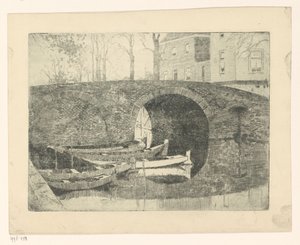 Brug over een gracht door Cornelis Vreedenburgh