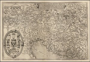 1593 kaart van de Donau door Cornelis de Jode