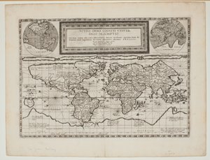 Totius Orbis Cogniti Universalis Descriptio, Antwerpen, 1593 door Cornelis de Jode