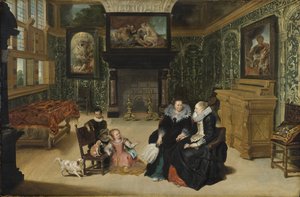 Interieur, genaamd de salon van Rubens, door Vos, Cornelis de door Cornelis de Vos