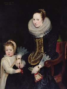 Portret van een dame en haar dochter door Cornelis de Vos