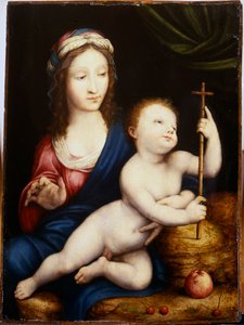 De Madonna en het kind door Cornelis van Cleve