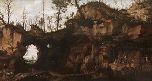 Landschap met het begin van de beschaving door Cornelis van Dalem
