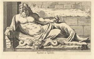 Beeld van Neptunus bij fontein op het Capitool te Rome door Cornelis van Dalen (I)