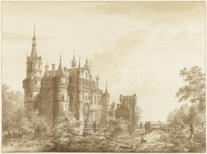 Het kasteel van Wijk bij Duurstede (?) door Cornelis van Hardenbergh