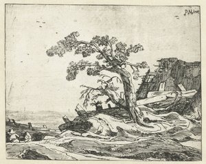 Landschap met boom door Cornelis van Kittensteyn (attributed to)