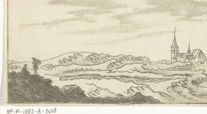 Duinlandschap met een kerk