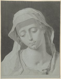 Hoofd van een gesluierde vrouw