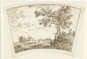 Landschap met een boerderij door Cornelis van Noorde