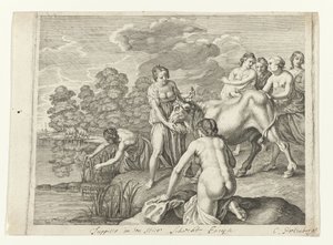 Jupiter schaakt Europa door Cornelis van Poelenburch (possibly)