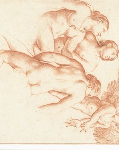 Amor en de drie gratiën door Cornelis van Poelenburch