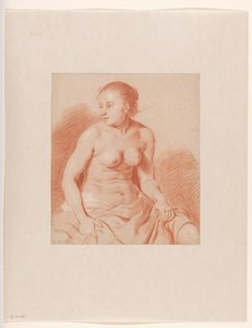 Zittende vrouwelijk naakt door Cornelis van Poelenburch