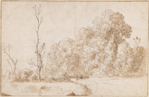 Een boslandschap door Cornelis van Poelenburgh or Poelenburch