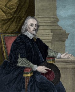 William Harvey (1578-1658), Engelse arts, volgens het schilderij van Cornelius Jansen. door Cornelius (after) Jansen