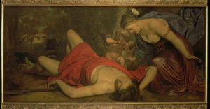 Venus Huilt om de Dood van Adonis