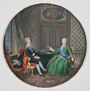 Koning Gustavus III en Catharina II van Rusland in Fredrikshamn 1783 door Cornelius Hoyer
