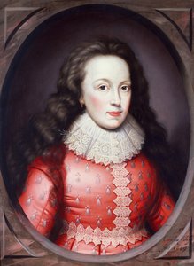 De gravin van Arundel in een rode jurk