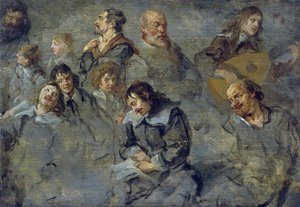 Studies van mannelijke hoofden