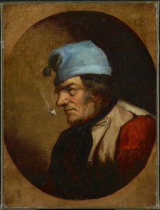 Bewoner met Blauwe Muts en Pijp, ca. 1855 door Cornelius Krieghoff