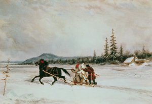 Inwoners sleetje rijden, c.1855