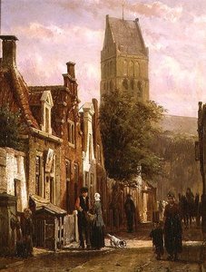 Straatscène in Bolsward