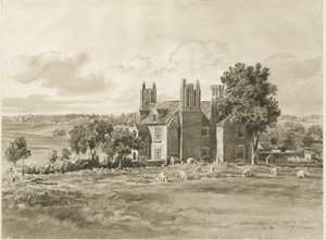 Oaken - Boerderij door Cornelius Varley