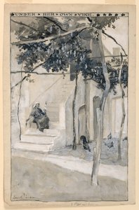 Onder haar eigen wijnstok, illustratie voor "Modern Athene"