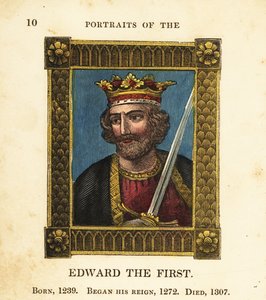 Portret van koning Edward de Eerste, koning Edward I van Engeland, geboren 1239, begon te regeren in 1272 en stierf in 1307 door Cosmo Armstrong