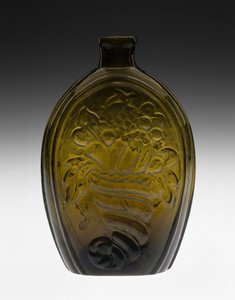 Fles met figuren door Coventry Glass Works
