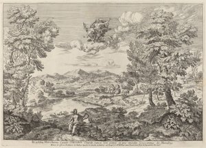 Jupiter in een Landschap door Crescenzio Onofri