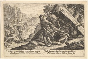 Dronkenschap van Noach: Sem en Jafet bedekken het naakte lichaam van Noach, 1612