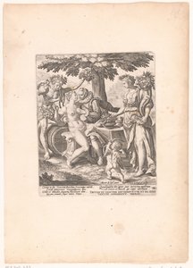 Man in gezelschap van Venus, Ceres en Bacchus door Crispijn van de Passe (I)