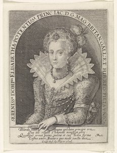 Portret van Elisabeth Stuart, koningin van Bohemen door Crispijn van de Passe (I)