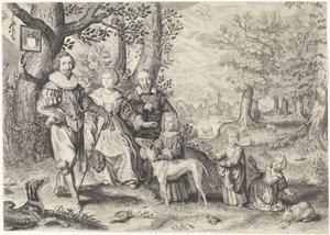 Portret van Guy Michel Lejay en zijn familie