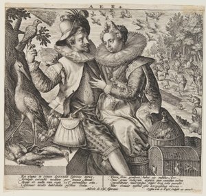 Aer (Lucht), uit De Elementen door Crispijn van de Passe I