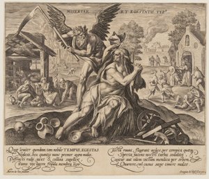 Miseriae est Egestatis Typus, uit Tijd met deugden en ondeugden